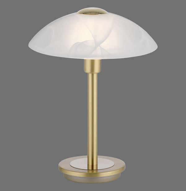 Lampe à poser Enova laiton mat, verre