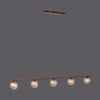 Suspension Greta 5 lumières marron et dorée