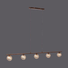 Suspension Greta 5 lumières marron et dorée