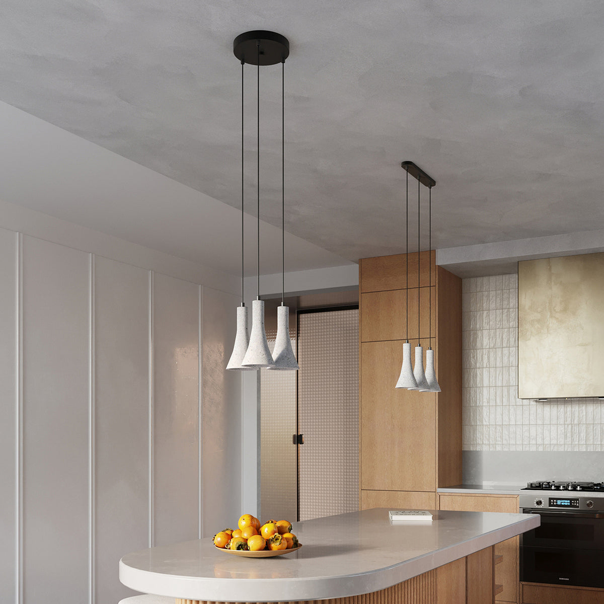 Lampe suspendue REA 3L béton