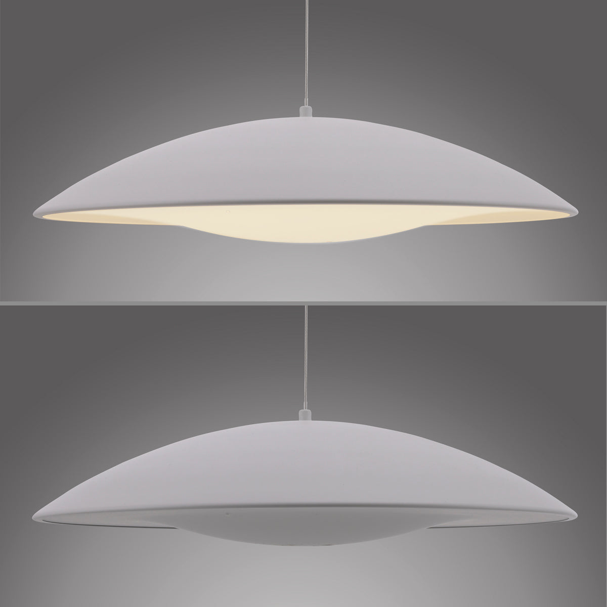 Détail rapproché de l'abat-jour diffusant une lumière chaude vers le bas