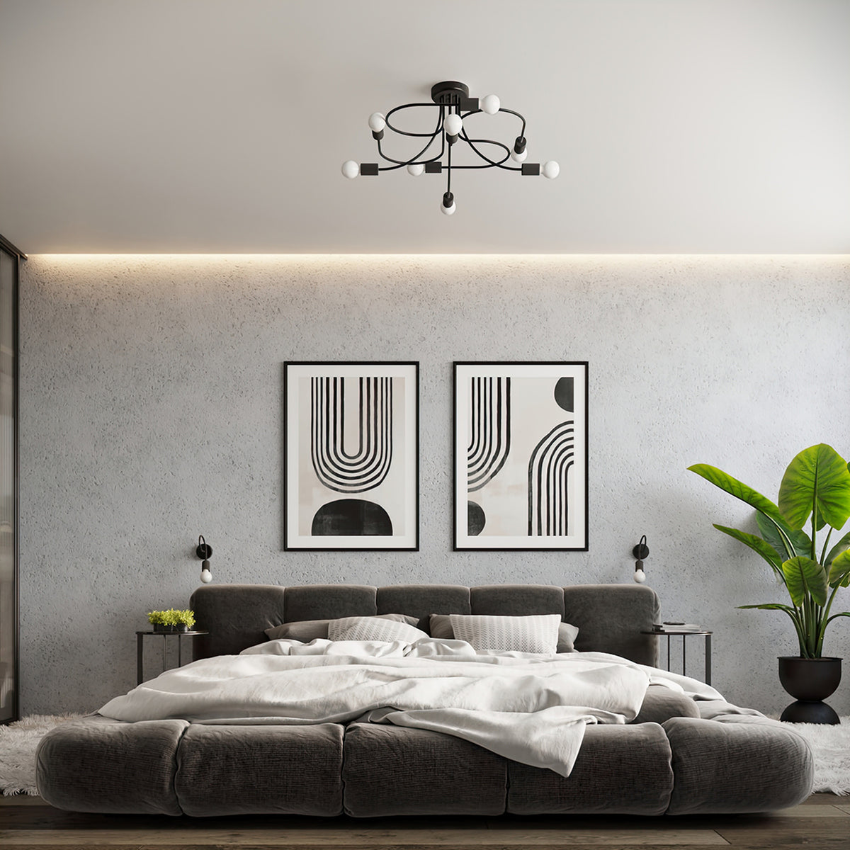 Lustre LEVAR 6 noir