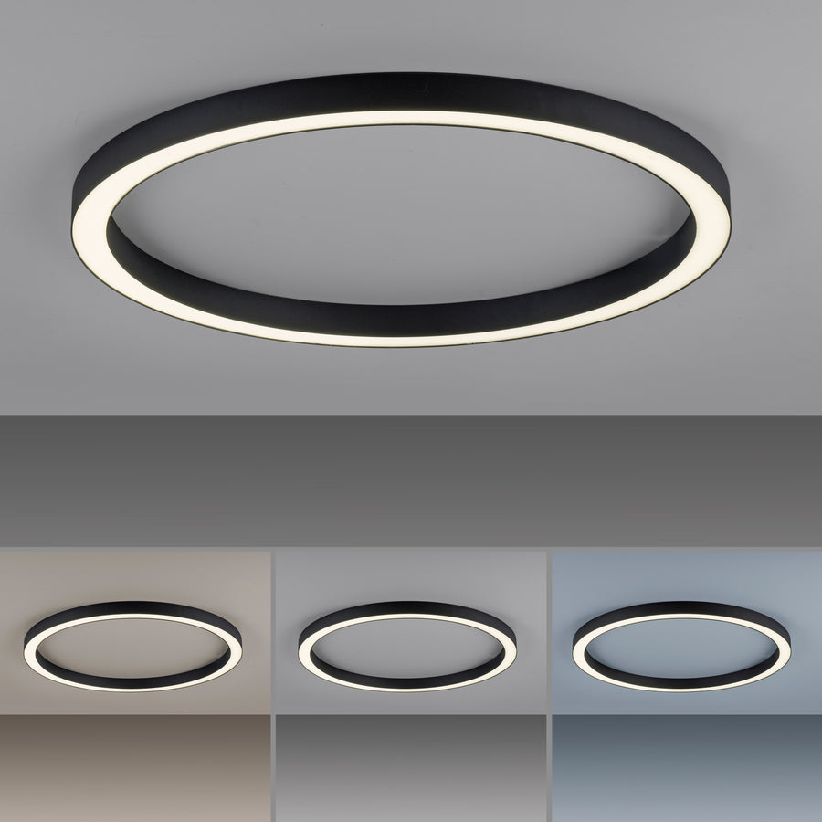 Vue de face sur fond gris avec trois rendus de températures de couleur différentes.