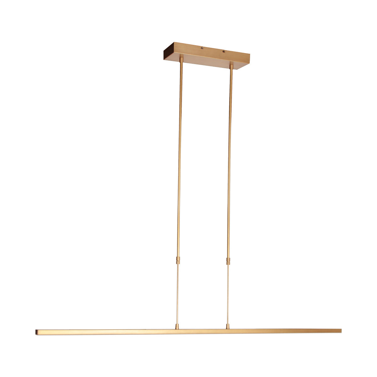Lustre doré moderne Zelena, suspension LED 122 cm vue de trois quarts