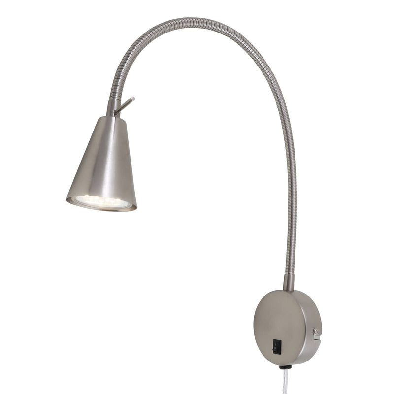 Applique murale Tusa en métal, nickel mat, hauteur 45 cm