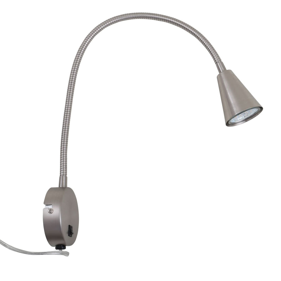 Applique murale Tusa en métal, nickel mat, hauteur 45 cm