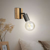 Applique murale Wood Basic en bois, taupe, hauteur 10 cm
