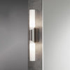 Applique murale Splash en verre, nickel mat, 2 lumières, hauteur 43,5 cm
