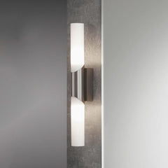 Applique murale Splash en verre, nickel mat, 2 lumières, hauteur 43,5 cm