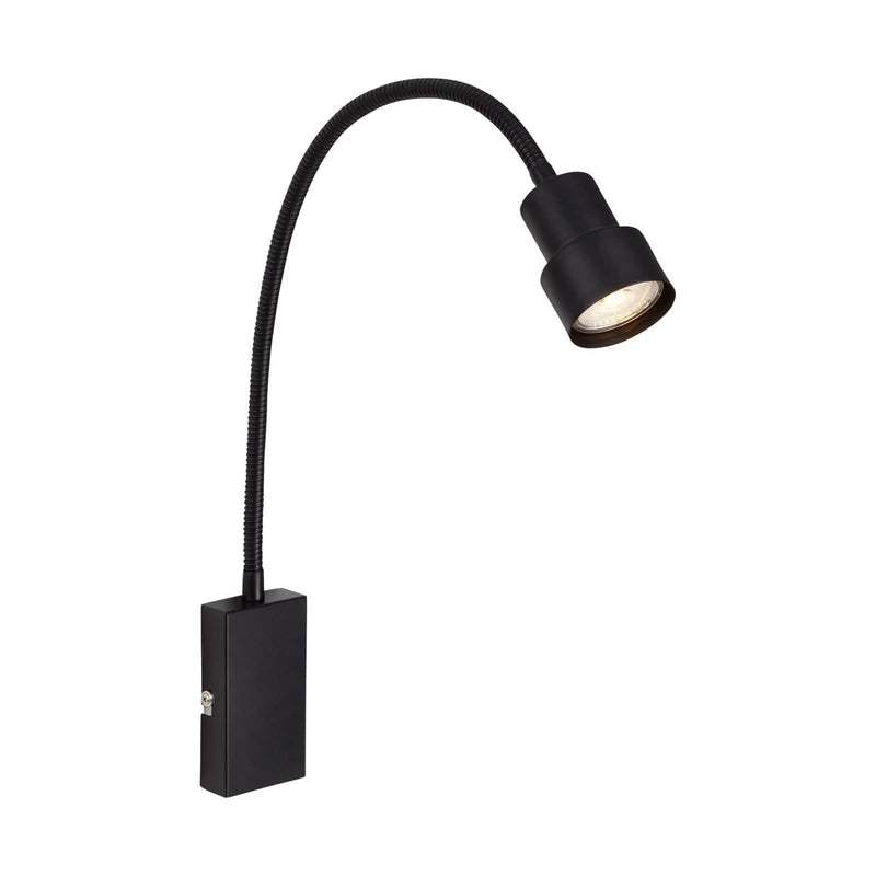 Applique murale Tusi en métal, noir, hauteur 69 cm
