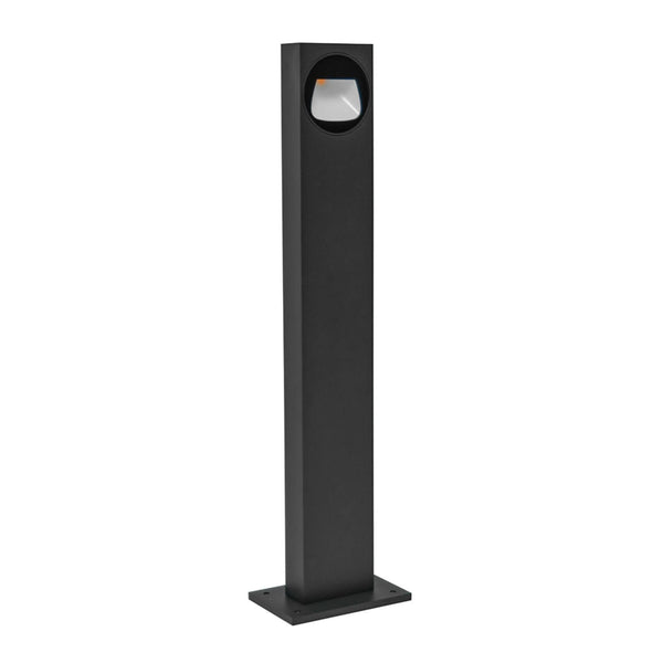 Borne lumineuse d'extérieur LED Quader en verre, graphite structuré, hauteur 60 cm, IP54
