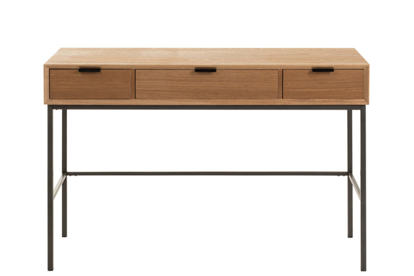 Konsole Holz Metall Natur 3 Schubladen