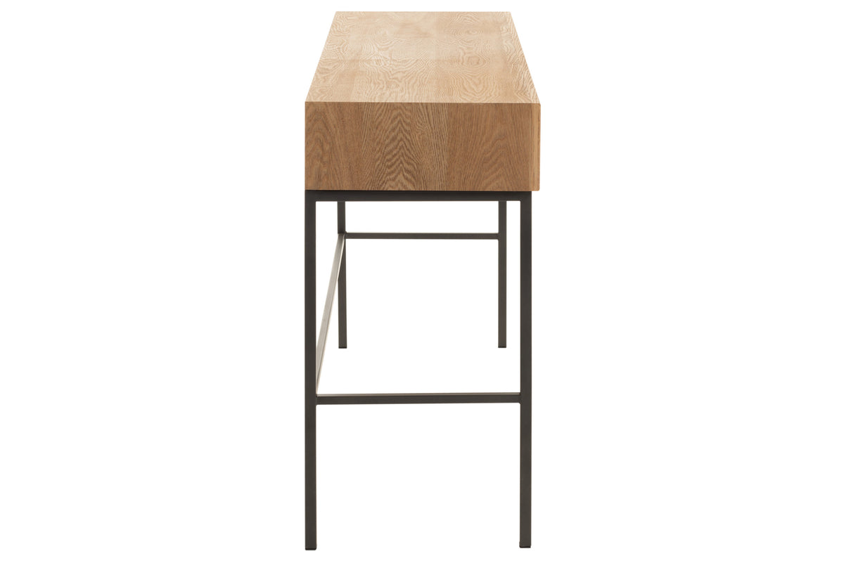 Konsole Holz Metall Natur 3 Schubladen