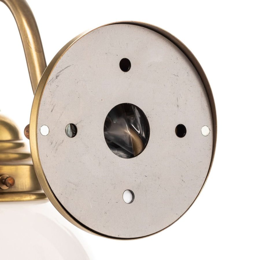 Applique murale Larry en laiton, blanc