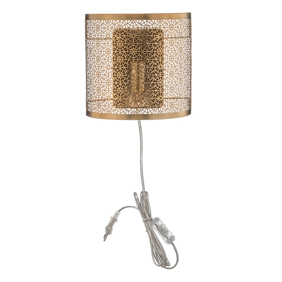 Applique murale Hermine en métal, laiton mat, hauteur 21 cm