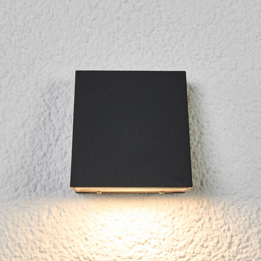 Applique d'extérieur LED 22215K3 en verre, graphite et transparent satiné, hauteur 9,5 cm