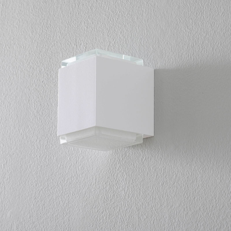 Applique murale LED 50063 3 000 en verre, blanc, hauteur 12 cm