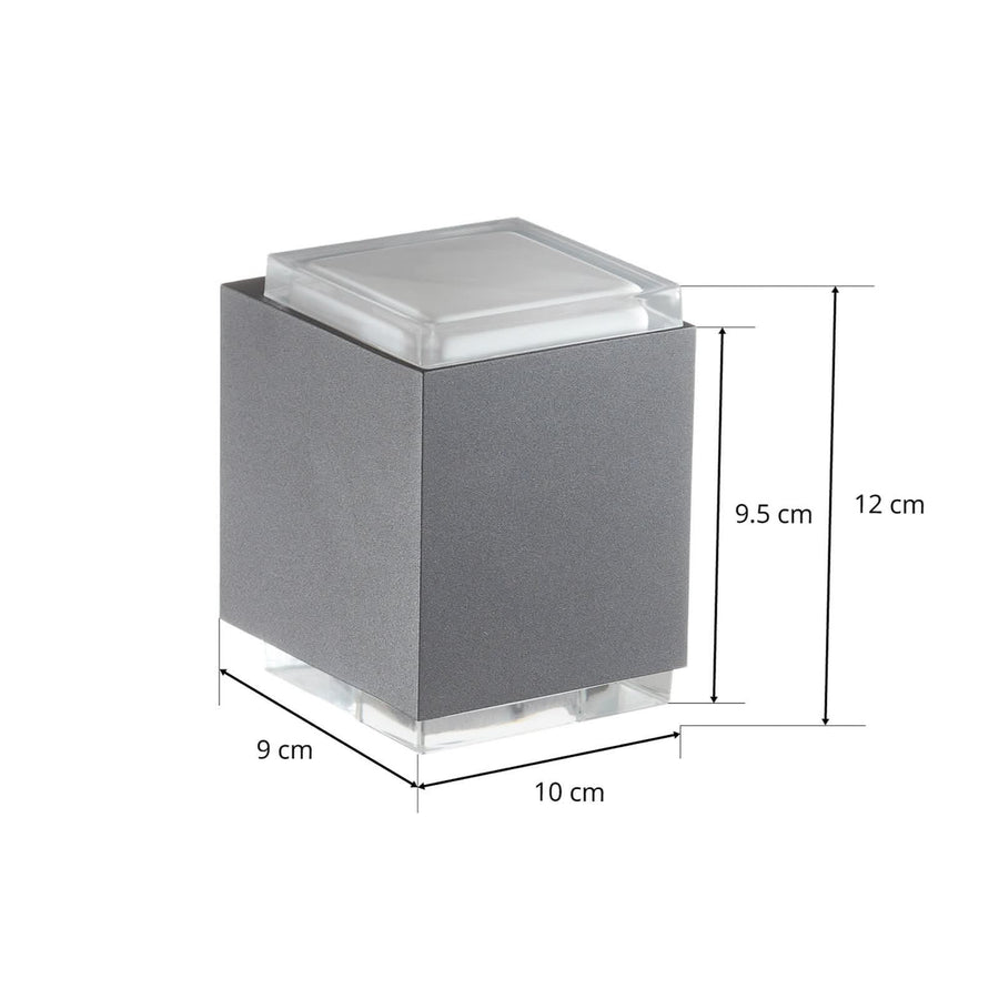 Applique murale LED 50063 3 000 en verre, noir, hauteur 12 cm