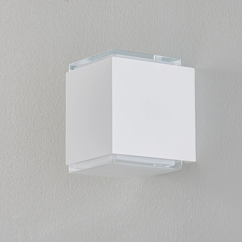 Applique murale LED 50064 3 000 en verre, blanc, hauteur 15,2 cm