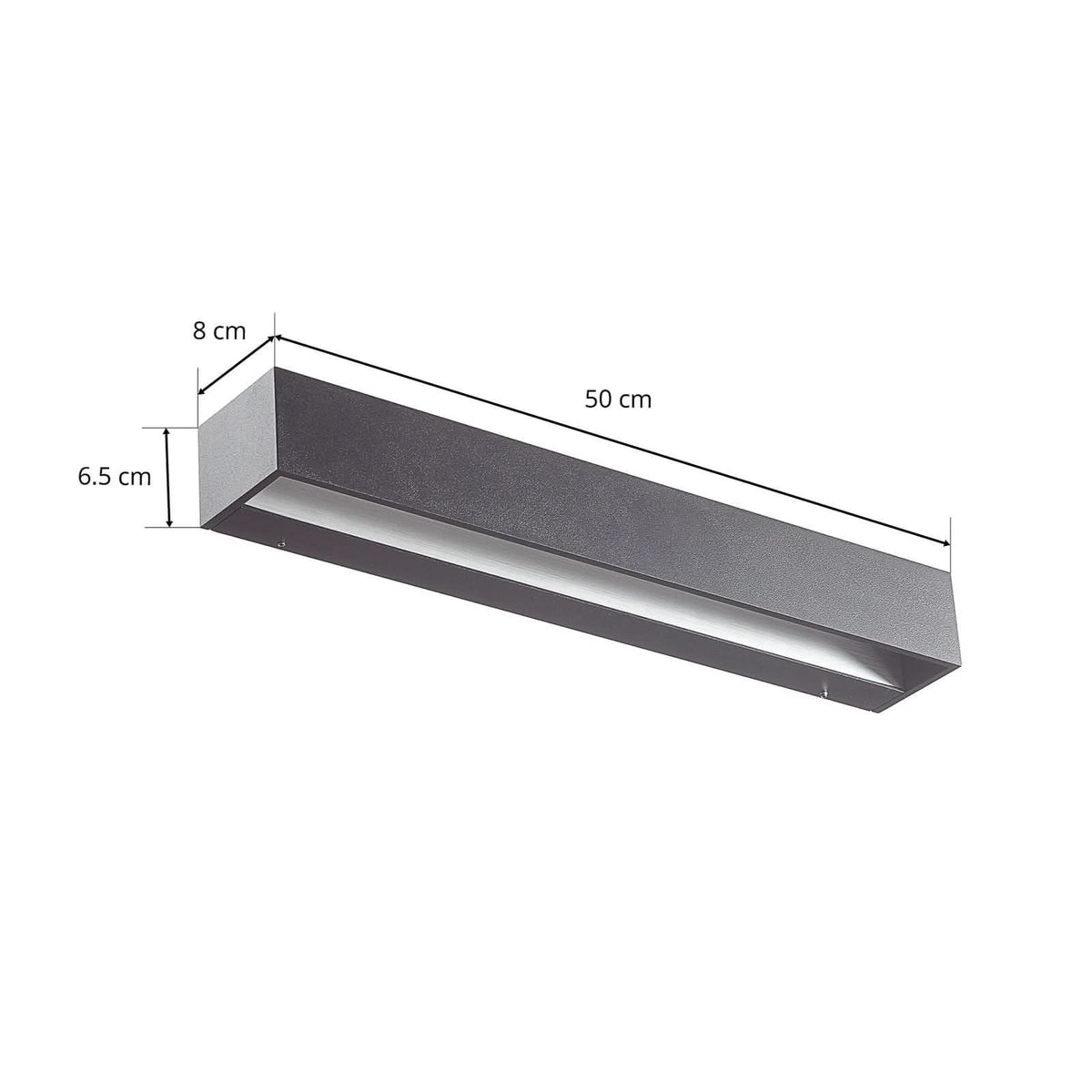 Applique murale LED Studio Line en aluminium, noir, hauteur 6,5 cm