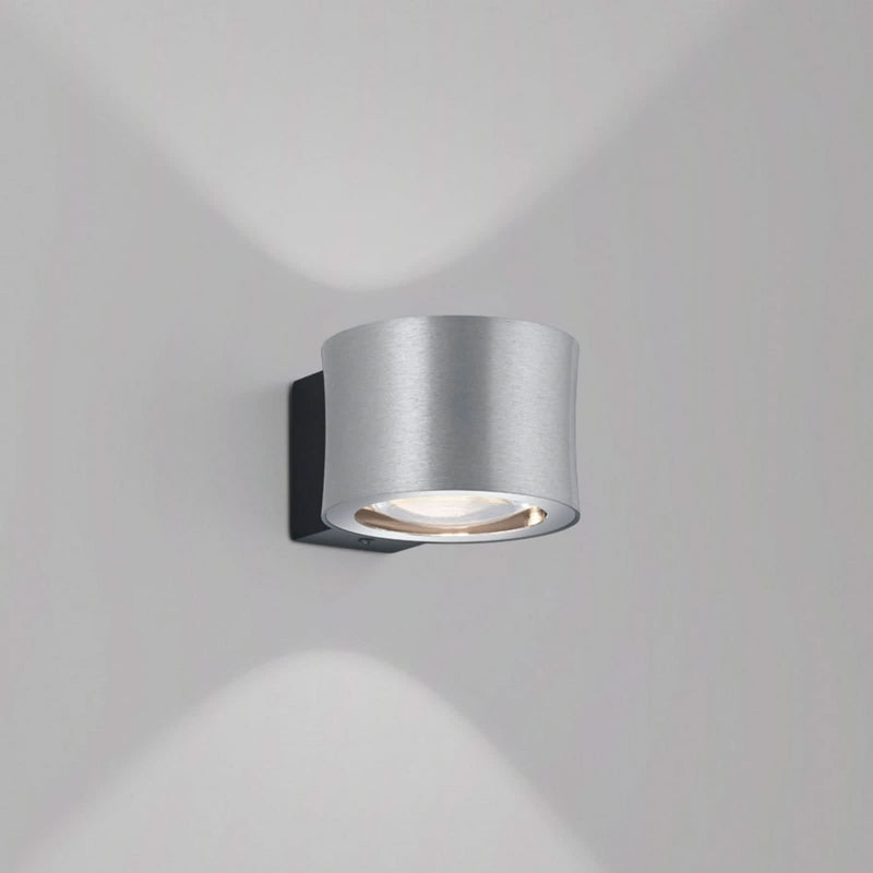 Applique murale LED Impulse en verre, nickel mat, hauteur 8 cm