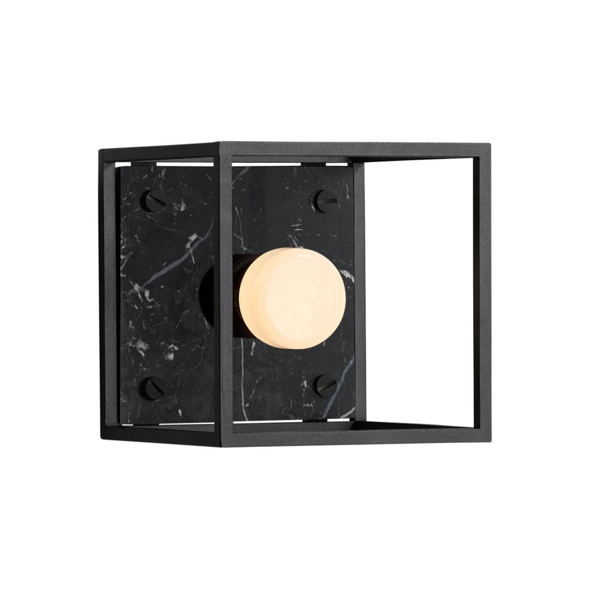 Applique murale Caged Wall en marbre, noir, hauteur 17 cm, 5 W, largeur 17 cm, modèle 2