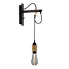 Applique murale Hooked Wall en acier, graphite et laiton, 40 W