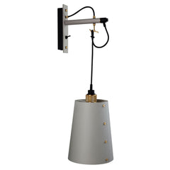 Applique murale Hooked Wall en acier, gris clair et laiton, 40 W, modèle 3
