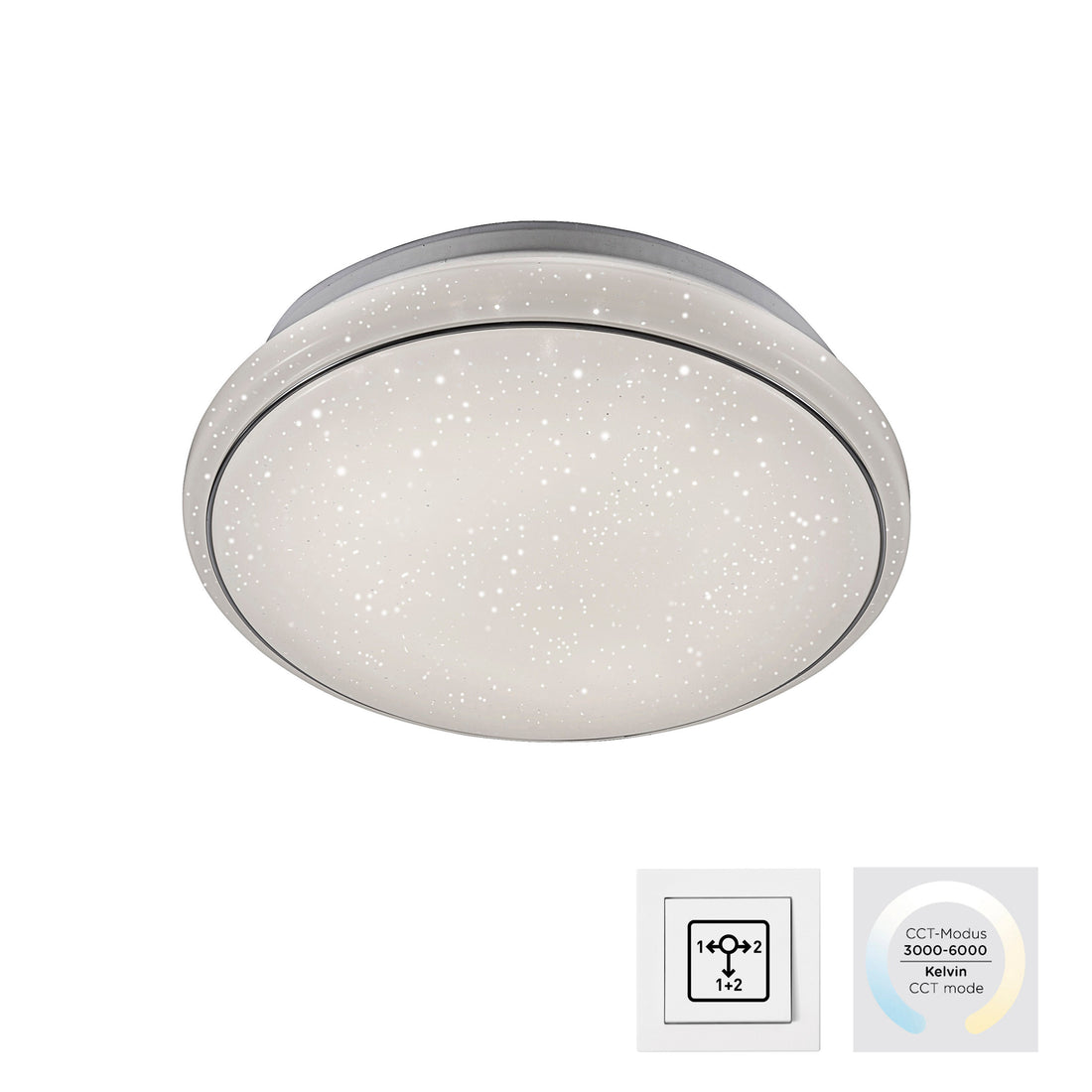 Plafonnier Jupiter blanc, L 35 cm