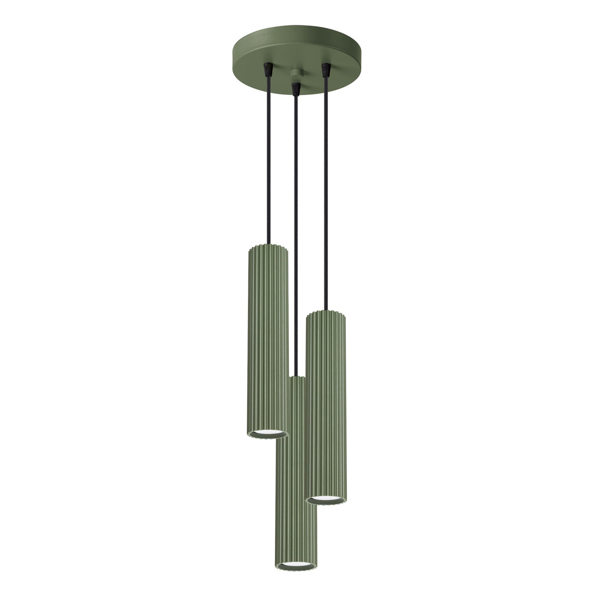 Lampe suspendue KARBON 3P Vert olive