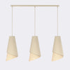 Suspension Moda 3 lumières noire, tissu rotin