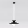 Suspension Mulan noire, verre blanc