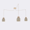 Suspension Kru 3 lumières beige, bois