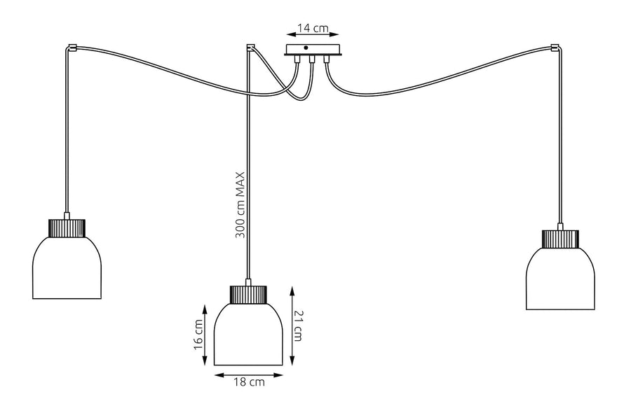Suspension Kru 3 lumières blanche, bois