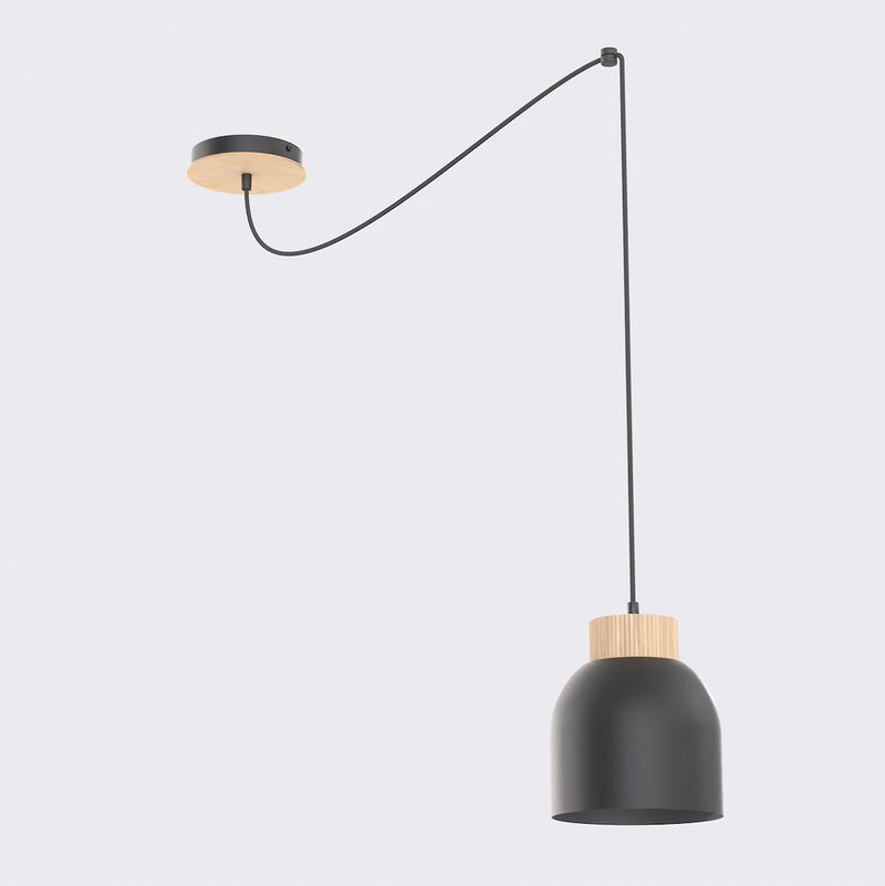 Suspension Kru noire, bois