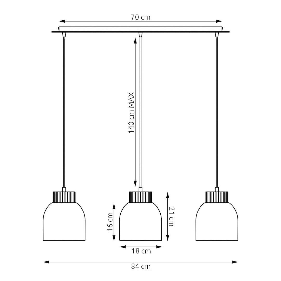 Suspension Vigo 3 lumières beige, bois