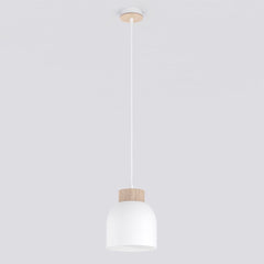 Suspension Vigo blanche, bois