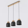 Suspension Vigo 3 lumières noire, bois