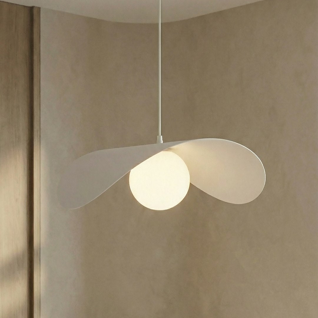 Suspension Ritual blanche, verre blanc, H 40 cm