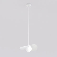 Suspension Ritual blanche, verre blanc, H 30 cm
