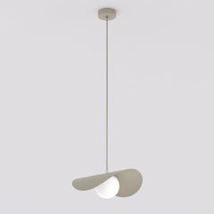 Suspension Ritual beige, verre blanc, H 30 cm