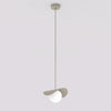Suspension Ritual beige, verre blanc, H 20 cm