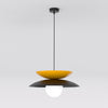 Suspension Nagoya noire et orange, verre blanc