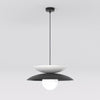 Suspension Nagoya noire, verre blanc