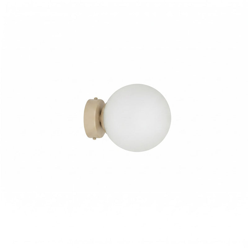 Applique murale Magnus beige, verre blanc