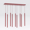 Suspension Selter 9 lumières bordeaux