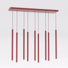 Suspension Selter 9 lumières bordeaux