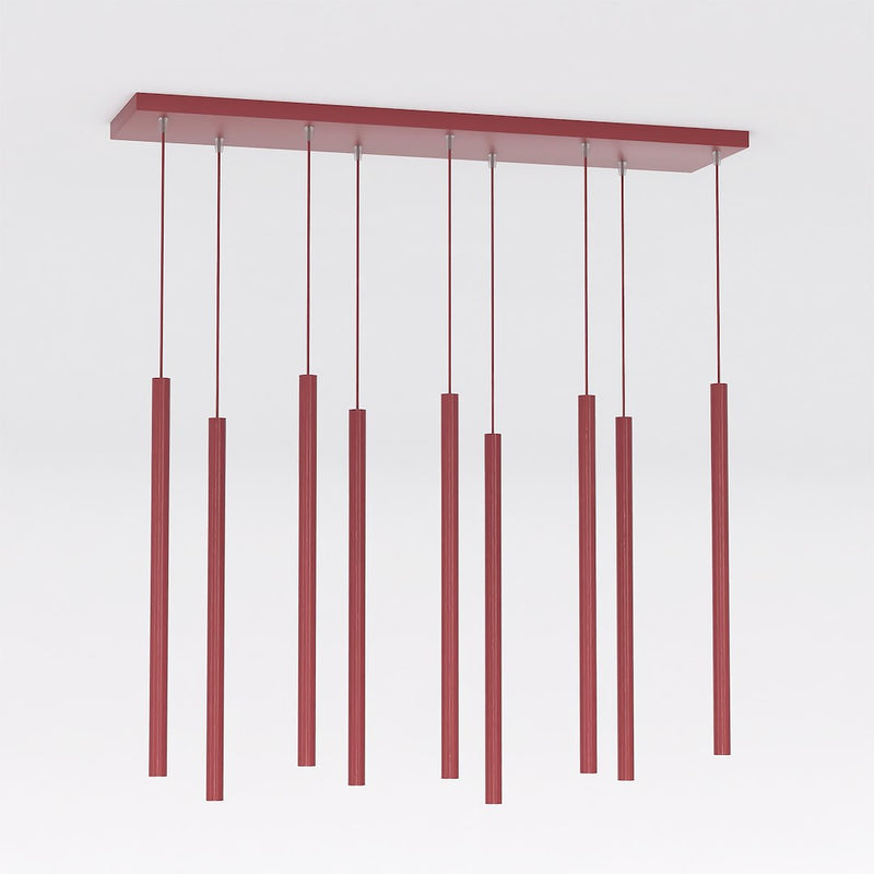 Suspension Selter 9 lumières bordeaux