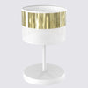 Lampe à poser Lux blanche, tissu doré