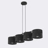 Suspension Karbon 4 lumières noire, tissu noir